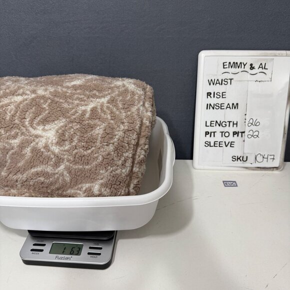 PrAna Womens Polar Escape Half-Zip Pullover Size M Brown Floral Fleece Sherpa - Picture 10 of 13